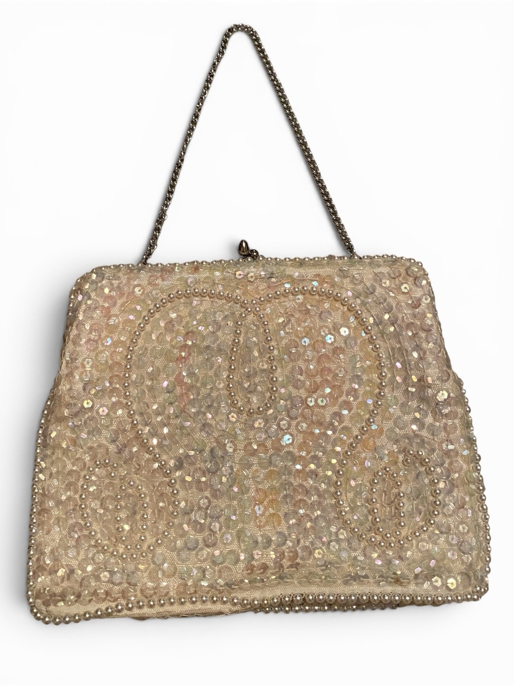 Vintage Sequin and Beaded Evening Small Handbag Purse